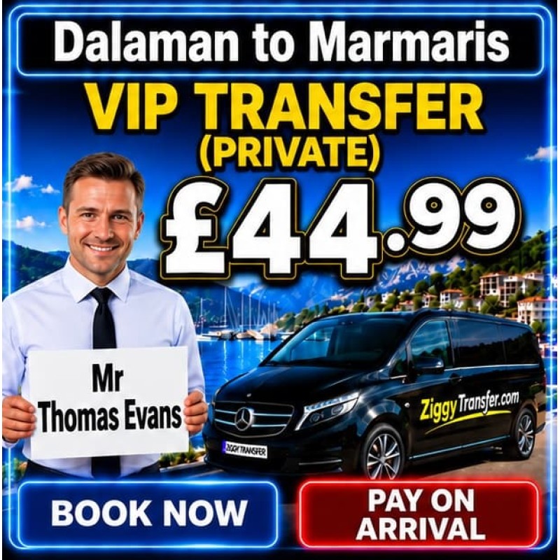 Dalaman airport to Grand Yazıcı Club Turban Thermal Hotel marmaris transfer taxi
