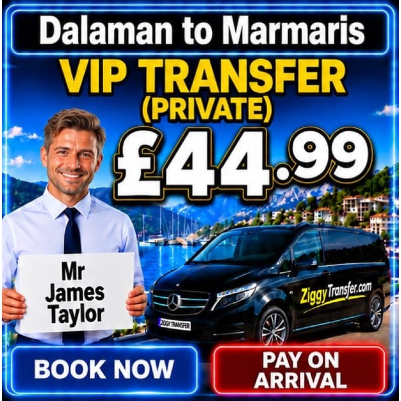 Dalaman Airport to Mert Seaside Hotel marmaris transfer taxi