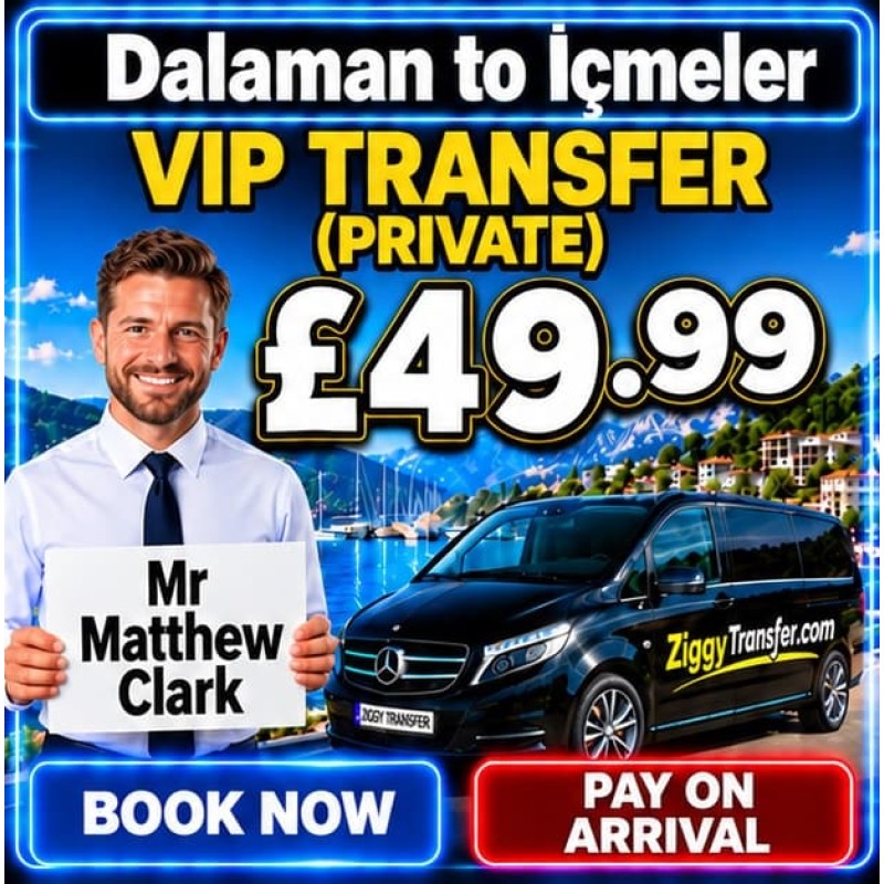Dalaman Airport to Marmaris Park Hotel transfer taxi service
