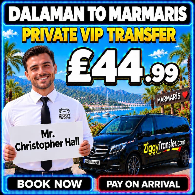 Taxi from Dalaman Airport to Golden Rock Beach Hotel Marmaris