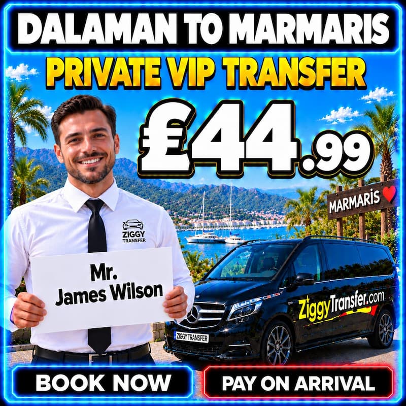 Taxi from Dalaman Airport to Green Nature Diamond Hotel Marmaris