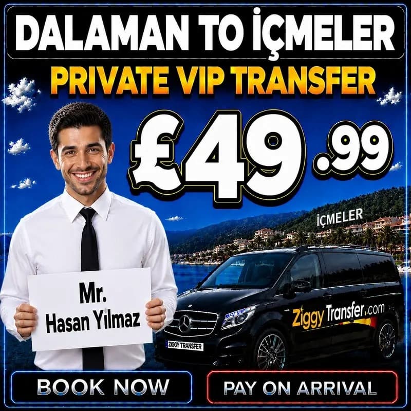 Taxi from Dalaman Airport to İçmeler