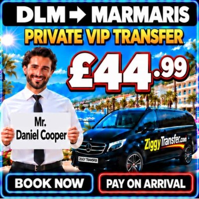 How much is private taxi transfer from Dalaman Airport to Grand Yazıcı Club Turban Thermal?