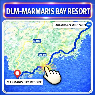 Dalaman to Marmaris Bay Resort Hotel route map