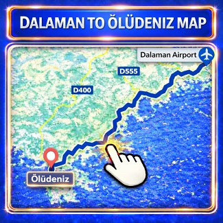 Dalaman to Oludeniz route map