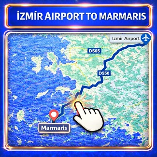 Izmir Airport to Marmaris route map